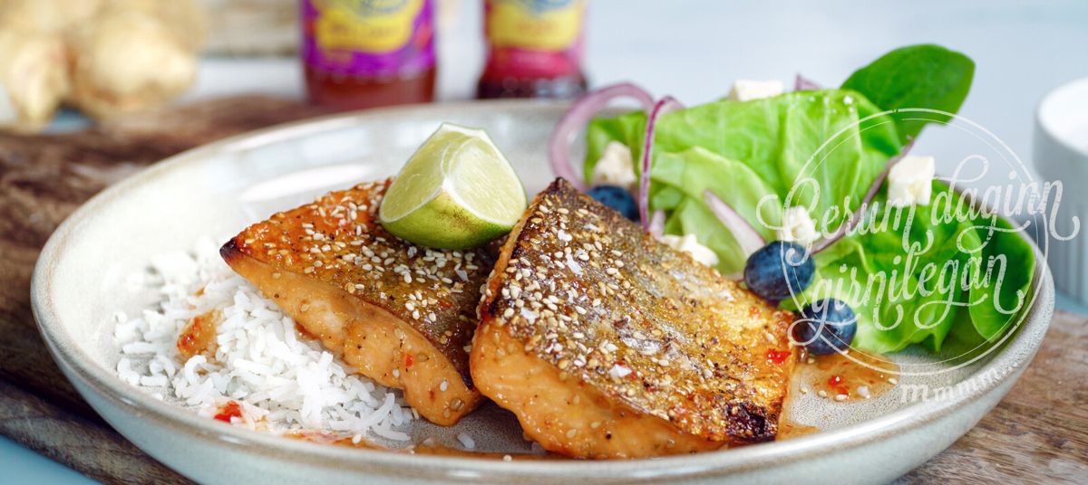 Bleikja í Taílenskri sesam- og engifer marineringu