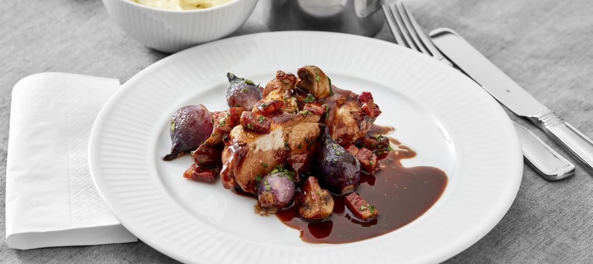 Kjúklingur vafinn í prosciutto með blómkálsmauki