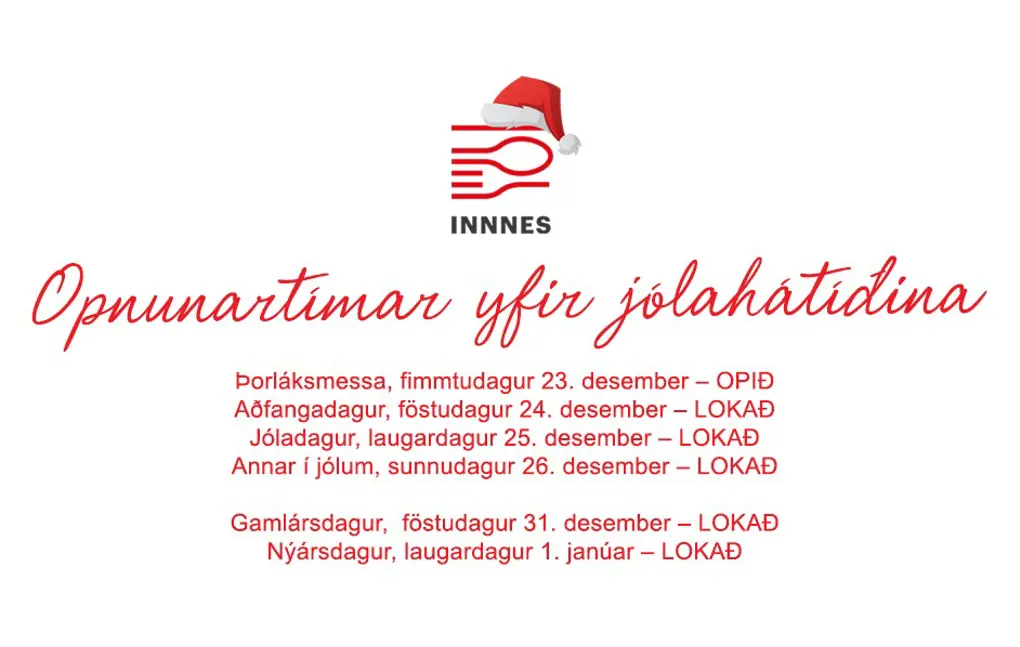 Afgreiðslutími yfir hátíðarnar